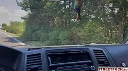 Hot hitchhiking pornstar Alyssa Bounty thanks driver with squirting