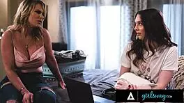 Girlsway - MILF Rachael Cavalli Teaches Sex Tricks to Stepbae Lily Larimar in Hot 69.