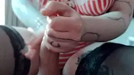 Rough Sex and Wild Handjob with Busty Babe Peachgardens