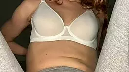 my wet leggings clinging tight, hinting at something more after a sweaty day.