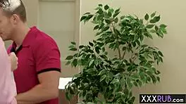 petite teen in lingerie massages husband's ass passionately