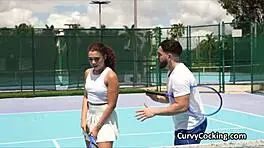 i gets on that big cock after tennis with curly ebony spinner