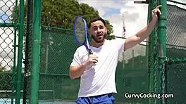 i gets on that big cock after tennis with curly ebony spinner