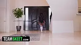 Fit Ebony Teen Noemie Bilas Takes Big White Cock From Behind