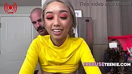 The asian teen 18+ babe says, I'm freeused in this interracial marketing gig at the shop.