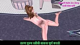 marathi audio 3d cartoon: teen girl fingers ass and pussy on floor 😏