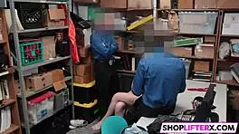 Stunning Shoplifter Gets Caught And Punished With Blowjob On Big Cock At Work