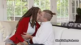 Double date winner rides big tit ebony on hard cock