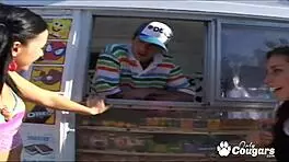 Gracie Glam lets the ice cream man put his pee pee inside her pussy from behind!