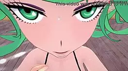 Tatsumaki In Bikini POV Kissing And Showing Her Small Tits And Big Ass In One Punch-Man Hentai!