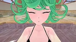 Tatsumaki In Bikini POV Kissing And Showing Her Small Tits And Big Ass In One Punch-Man Hentai!