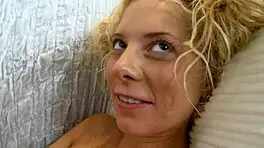 They play with a big vibrator and she comes multiple times