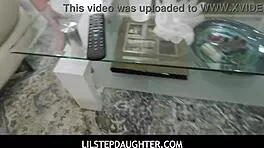 Stepdaughter Learns Handjob From Daddy In Garage