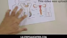 Stepdaughter Learns Handjob From Daddy In Garage