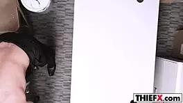 Office foxy gal stealer has to watch big cock teen 18+ punished in garage at work