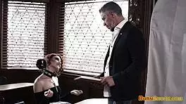 Slim Redhead In Fishnets, But Her Tight Asshole Begs For More