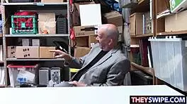 Step Dad Watches As Detective Nails His Teen Daughter With Big Cock In Office