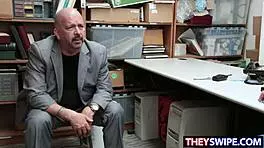 Step Dad Watches As Detective Nails His Teen Daughter With Big Cock In Office