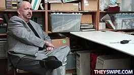 Step Dad Watches As Detective Nails His Teen Daughter With Big Cock In Office