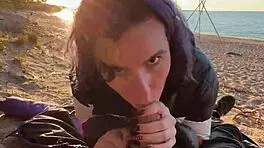 Blowjob on the beach