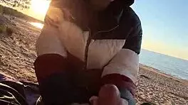 Blowjob on the beach