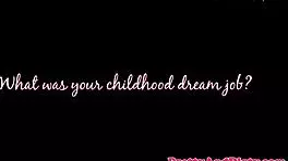 interviewed pornstar flashes her titties in bts footage