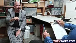 Step Dad Watches As Detective Nails His Teen Daughter With Big Cock In Office