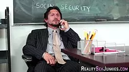 Skinny Teen 18+ Gets Banged In Classroom