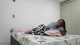 Hidden from husband, babe with big tits gets missionary hardcore. Massive cock pounds her doggystyle.