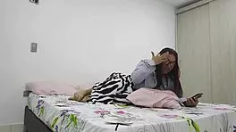 Hidden from husband, babe with big tits gets missionary hardcore. Massive cock pounds her doggystyle.