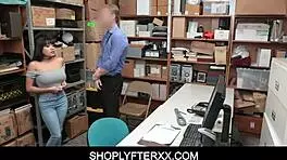 brunette shoplifter aryana amatista latina accused by officer