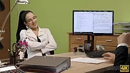 Loan4k: Teen 18+ Sells Pussy to European Boss in Bold Hidden POV Interview.