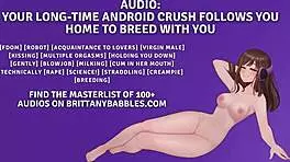 Android crush stalks home for deepthroat and lactating creampie
