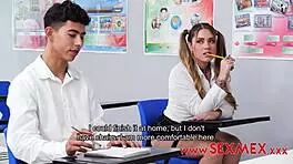 Teenager Fucked Hard In Classroom By Teacher With Blowjob And Big Ass