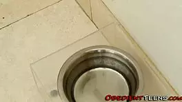 Fetish Teen Submissive Licks Up Cum