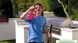 Two Stepsisters Scissor And Suck Dick In Threesome!