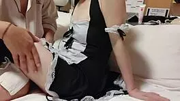 Hey, I'm banging this hot maid in costume with wild blowjobs!