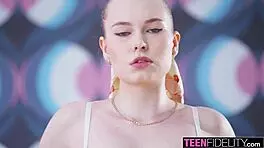 Blonde teen mimi intriguingly rides cock in hardcore teenfidelity scene