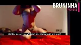 Brazilian stripper strips naked on her own webcam.