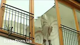 pretty blonde girl next door chats with neighbors and friends 😊