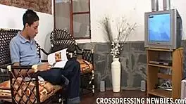 Having phone sex in lingerie while crossdressing feels wild