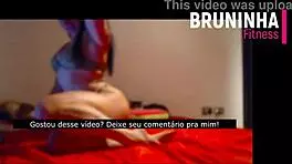 Brazilian stripper strips naked on her own webcam.