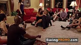 swinger reunion got steamy with oral sex all around. partner swaps made the night unforgettable.