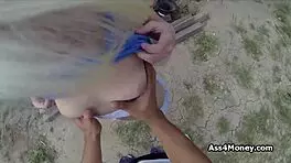 Icy blonde teen gets fucked in back alley