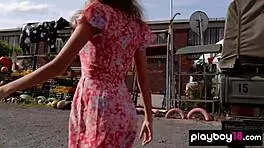 Katya Clover, all-natural Russian, poses naked outdoors