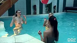 blowjob orgy with kari, mea melone, and victoria daniels triggers squirting