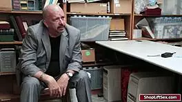 Mall Officer Boldly Fucks Teen 18+ Shoplifter At Work!