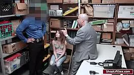 Mall Officer Boldly Fucks Teen 18+ Shoplifter At Work!