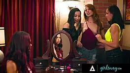 omg, aidra fox and aria lee in a hot 4some with sorority roommates! 🔥