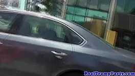 Amateurs in a Wild Sex Party Inside a Car at Night